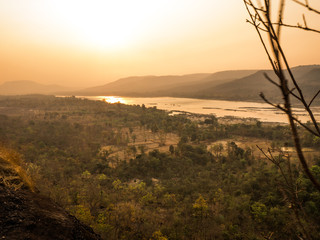 Fototapeta premium There's a very nice view up here at Pha Taem National Park at Ubon Ratchathani , Thailand.