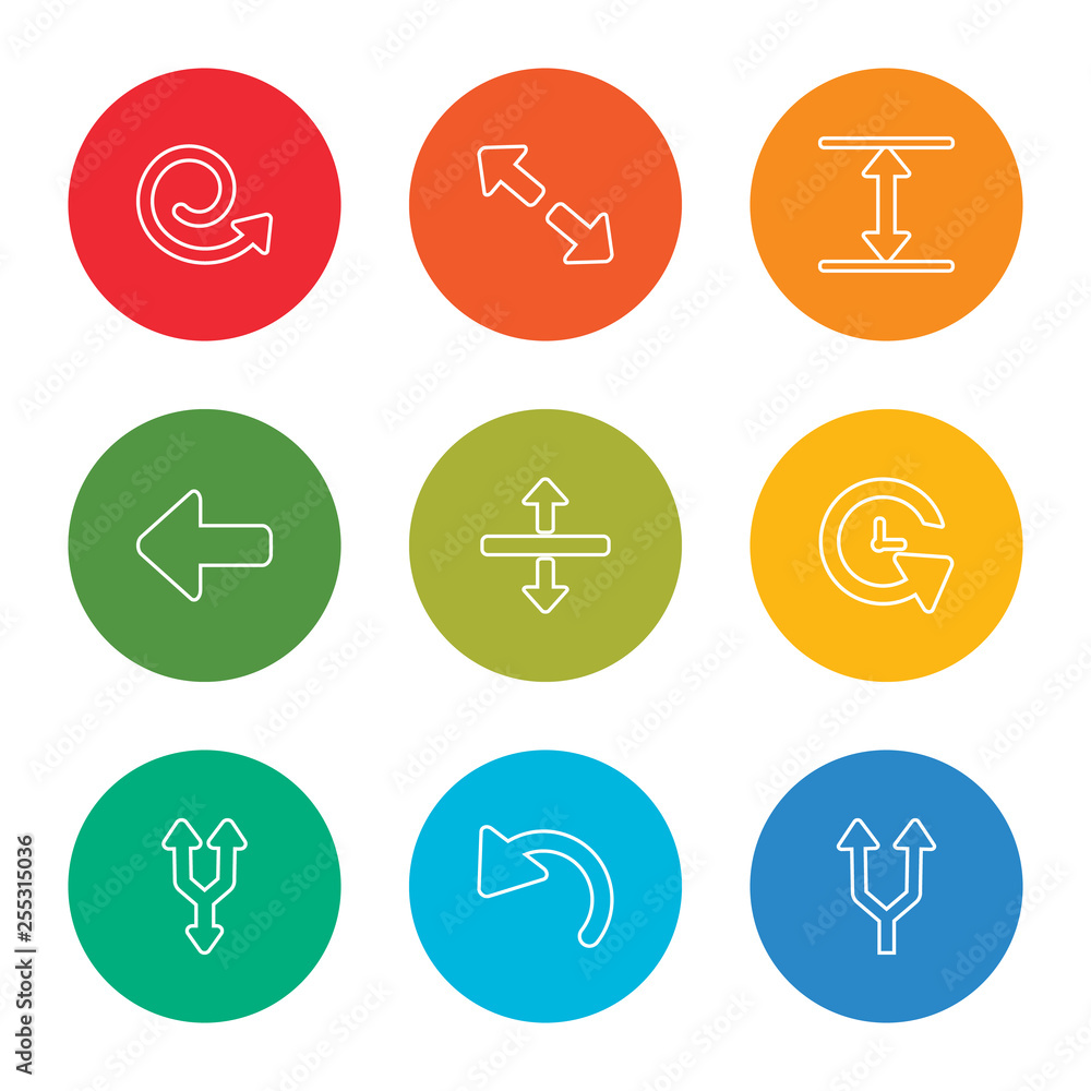 Poster outline stroke split arrows, left curve arrow, split triangle, reload time, horizontal split, left d