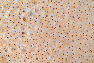 texture of the surface of freshly baked pancake.