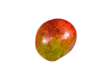 Whole red mango fruit isolated on a white background