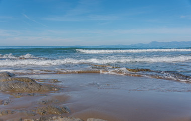 Ancient Roman Sea Wall at a Southern Italian Mediterranean Beach