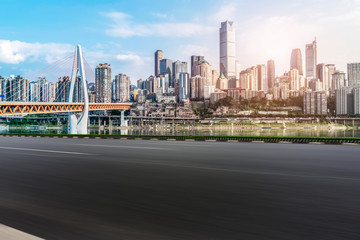 Fototapeta premium Urban Road, Highway and Construction Skyline