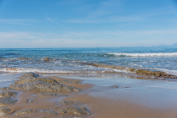Ancient Roman Sea Wall at a Southern Italian Mediterranean Beach