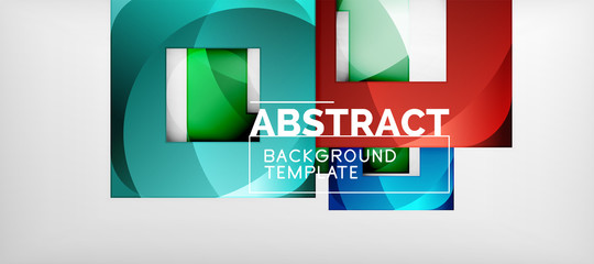 Background with color squares composition, modern geometric abstraction design for poster, cover, branding or banner