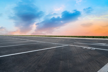 Road surface and sky cloud landscape..