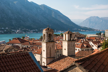 The old town-citadel of Kotor. Mediterranean style medieval architecture and landmarks, Montenegro.