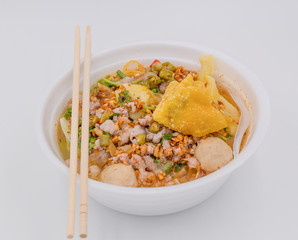 bowl of noodles delicious noodle. Instant noodle. hot noodle.Homemade Quick Ramen Noodles