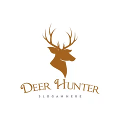 Fototapeten vintage deer logo illustration © mufurii