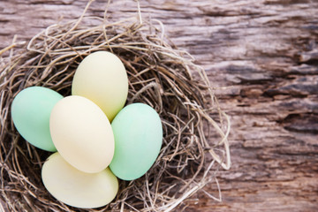Painted colorful Easter eggs background - Easter holiday celebration background concept