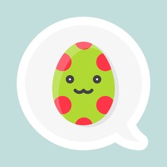 Speech bubble vector icon, Easter and spring flat sticker