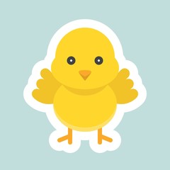 Chick vector icon, Easter and spring flat sticker