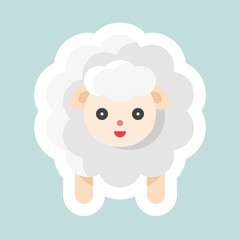 Sheep vector icon, Easter and spring flat sticker