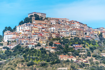 Obraz premium Hilltop Medieval Village in Southern Italy