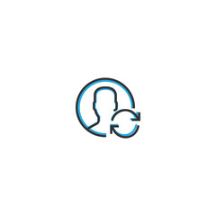 User icon design. Interaction icon line vector illustration