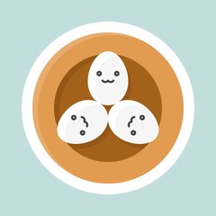 Eggs in bird nest vector icon, Easter and spring flat sticker