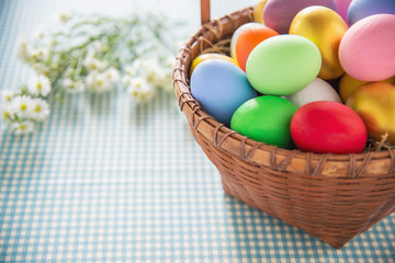 Obraz na płótnie Canvas Sweet colorful Easter eggs background - national holiday celebration concepts