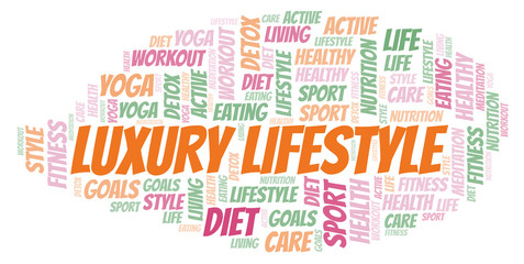 Obraz premium Luxury Lifestyle word cloud.