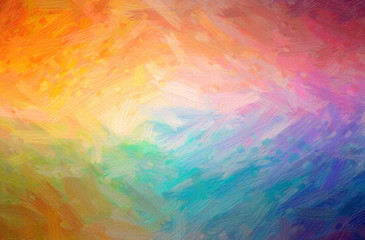 Abstract illustration of orange Bristle Brush Oil Paint background