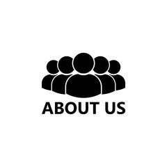 Obraz premium ABOUT US icon or sign