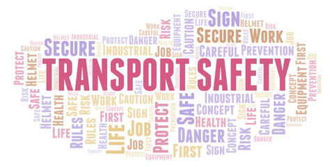 Fototapeta premium Transport Safety word cloud.