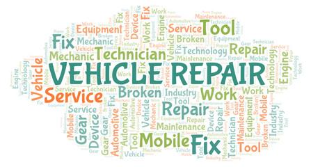 Obraz premium Vehicle Repair word cloud.