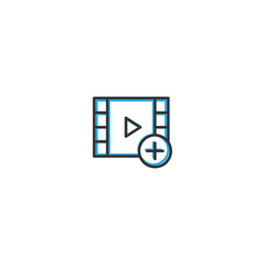 Video Player icon design. Interaction icon line vector illustration