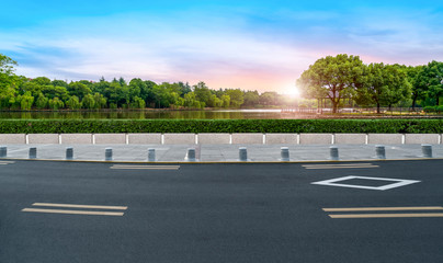 Fototapeta premium Road surface and sky cloud landscape..