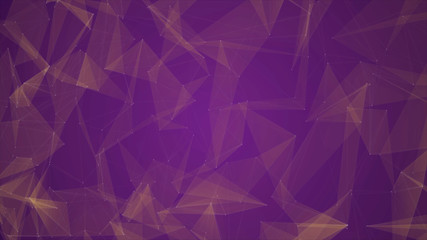 Abstract Beautiful Geometric Background With Moving Lines, Dots And Triangles