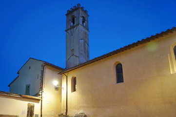 Fototapeta premium Cavalcanti square at dawn, Pelago, Tuscany, Italy