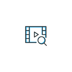 Video Player icon design. Interaction icon line vector illustration