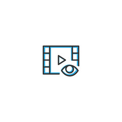 Video Player icon design. Interaction icon line vector illustration
