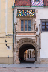 Fototapeta na wymiar Entrance Gate to the Old Town Hall of Bratislava, Slovakia