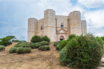 Fototapeta na wymiar Castel del Monte, a 13th century fortress built by the emperor of the Holy Roman Empire, Frederick II. Italy