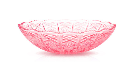 Glass bowl on white background.