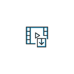 Video Player icon design. Interaction icon line vector illustration