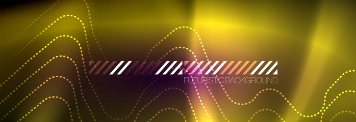 Glowing neon abstract lines, techno futuristic template