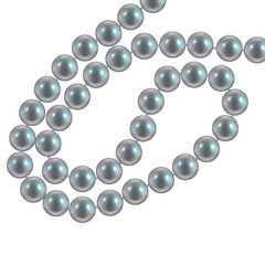 Pearl necklace on a white background. Vector illustration