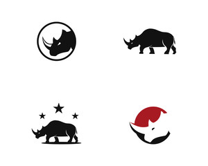 Rhinoceros logo template vector icon illustration