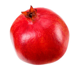 one pomegranate fruit isolated on a white background