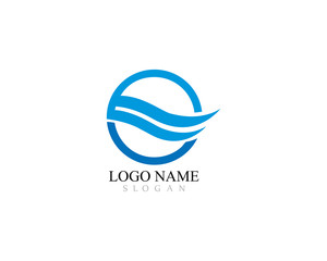 Water Wave Logo Template. vector Icon illustration