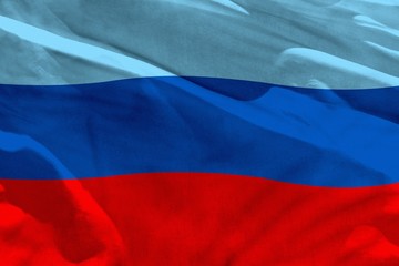 Waving Luhansk Peoples Republic flag for using as texture or background, the flag is fluttering on the wind