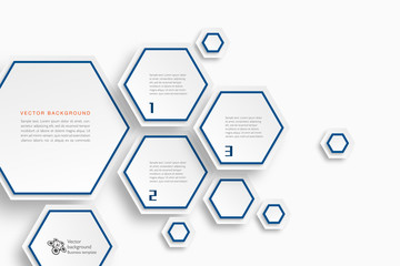 Infographics Vector Background, Hexagons and Honeycomb Structure