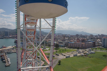 fragment A colourful ferris wheel. View From Ferris wheel Of Embankment Of The Georgian Resort Town