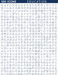 Set Vector Line Icons of Education.