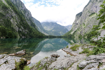 Mirror lake in the mountains of Austria.