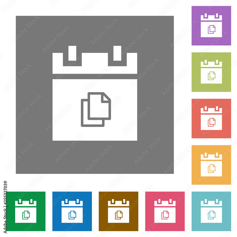 Poster duplicate schedule item square flat icons