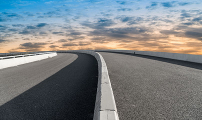 Road surface and sky cloud landscape..