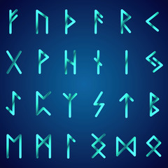 Illustration of runic alphabet.