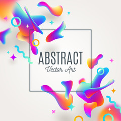 Vector design for covers, greeting card, poster or flyers. Abstract background with fluid multicolored drops.