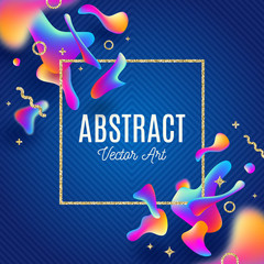 Vector design for covers, greeting card, poster or flyers. Abstract background with fluid multicolored drops and glitter gold elements.